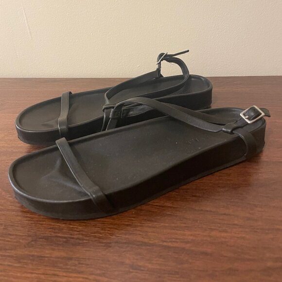 Who What Wear Black Flatform Sandals - Picture 1 of 3